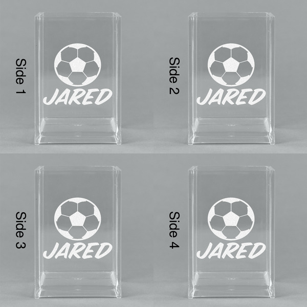 Soccer Acrylic Pen Holder - All Sides