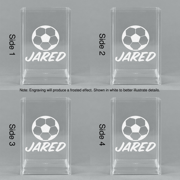 Soccer Acrylic Pen Holder - All Sides