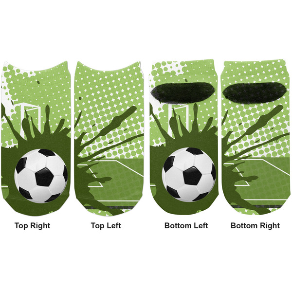 Soccer Adult Ankle Socks - Double Pair - Front and Back - Apvl