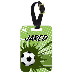 Soccer Metal Luggage Tag w/ Name or Text