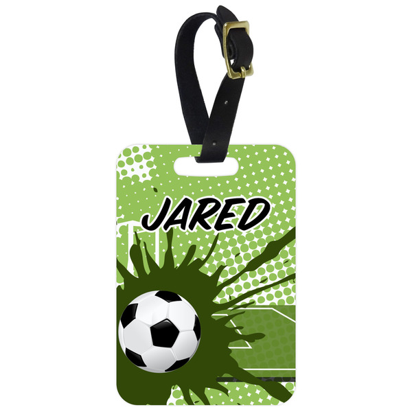 Custom Soccer Metal Luggage Tag w/ Name or Text