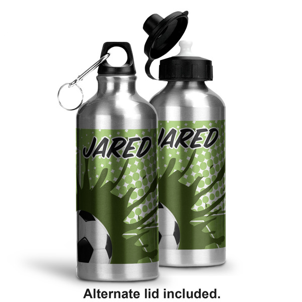 Soccer Aluminum Water Bottle - Alternate lid options