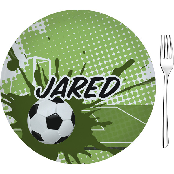 Custom Soccer Glass Appetizer / Dessert Plate 8" (Personalized)