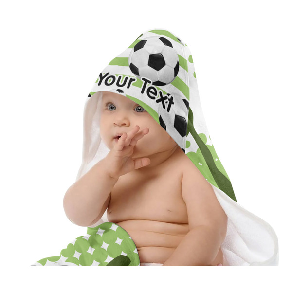 Soccer Baby Hooded Towel on Child