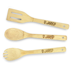 Soccer Bamboo Cooking Utensil Set - Double Sided (Personalized)