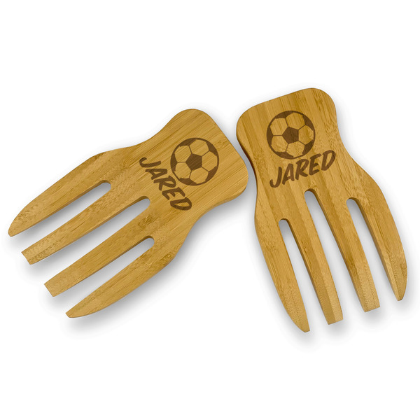 Custom Soccer Bamboo Salad Mixing Hand (Personalized)