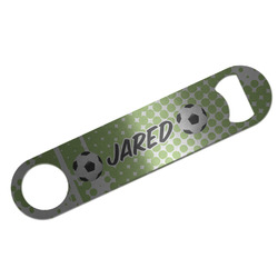 Soccer Bar Bottle Opener - Silver w/ Name or Text