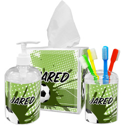 Soccer Acrylic Bathroom Accessories Set w/ Name or Text