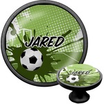 Soccer Cabinet Knob (Black) (Personalized)