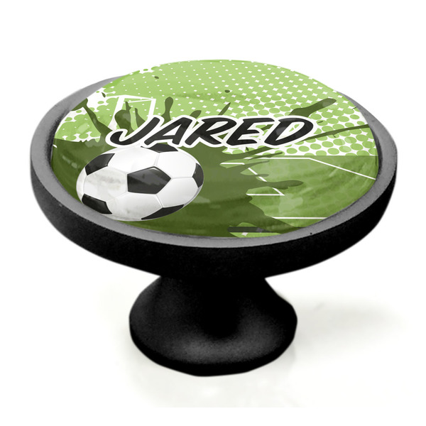Soccer Black Custom Cabinet Knob (Side)