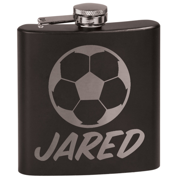 Custom Soccer Black Flask Set (Personalized)