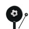 Soccer Black Plastic 5.5" Stir Stick - Round - Closeup