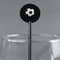 Soccer Black Plastic 5.5" Stir Stick - Round - Main