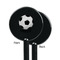 Soccer Black Plastic 5.5" Stir Stick - Single Sided - Round - Front & Back