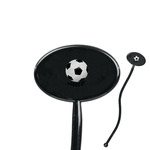 Soccer 7" Oval Plastic Stir Sticks - Black - Single Sided (Personalized)