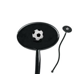 Soccer 7" Oval Plastic Stir Sticks - Black - Double Sided (Personalized)