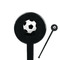 Soccer Black Plastic 7" Stir Stick - Round - Closeup