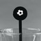 Soccer Black Plastic 7" Stir Stick - Round - Main