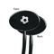 Soccer Black Plastic 7" Stir Stick - Single Sided - Oval - Front & Back