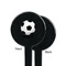 Soccer Black Plastic 7" Stir Stick - Single Sided - Round - Front & Back