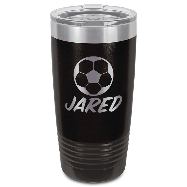Soccer Black Polar Camel Tumbler - 20oz - Front