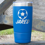 Soccer 20 oz Stainless Steel Tumbler - Royal Blue - Single Sided (Personalized)