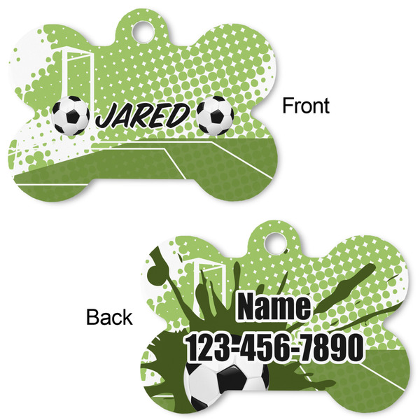 Soccer Bone Shaped Dog ID Tag - Large - Approval