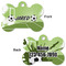 Soccer Bone Shaped Dog ID Tag - Large - Approval