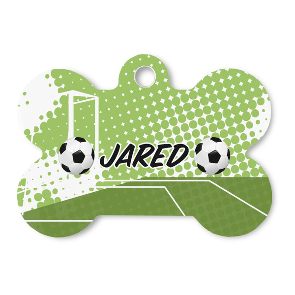 Custom Soccer Bone Shaped Dog ID Tag (Personalized)