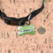 Soccer Bone Shaped Dog ID Tag - Small - In Context