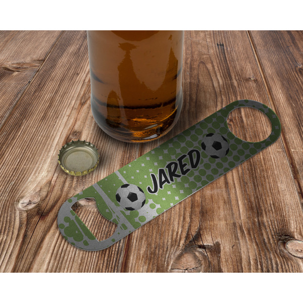 Soccer Bottle Opener - In Use