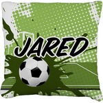 Soccer Faux-Linen Throw Pillow 16" (Personalized)