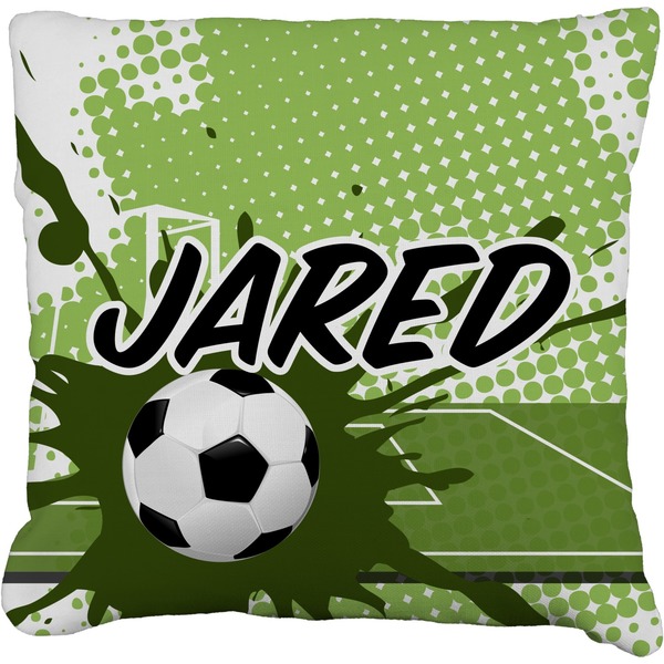 Custom Soccer Faux-Linen Throw Pillow 16" (Personalized)