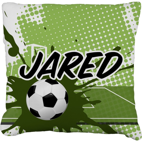 Custom Soccer Faux-Linen Throw Pillow 18" (Personalized)