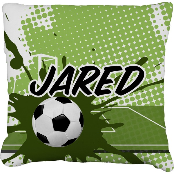 Custom Soccer Faux-Linen Throw Pillow 20" (Personalized)