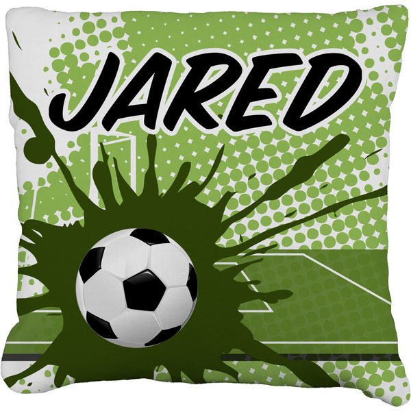 Custom Soccer Faux-Linen Throw Pillow 26" (Personalized)