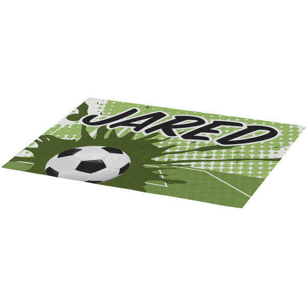 Soccer Burlap Placemat (Angle View)