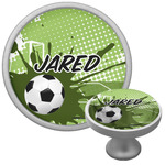 Soccer Cabinet Knob (Silver) (Personalized)