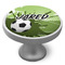 Soccer Cabinet Knob - Nickel - Side