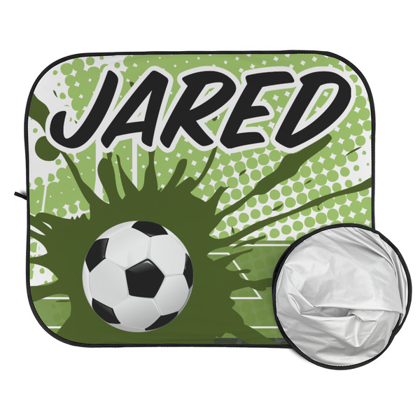Soccer Car Sun Shades - FOLDED & UNFOLDED