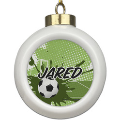 Soccer Ceramic Ball Ornament (Personalized)