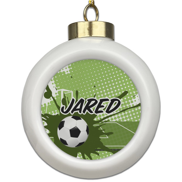 Custom Soccer Ceramic Ball Ornament (Personalized)