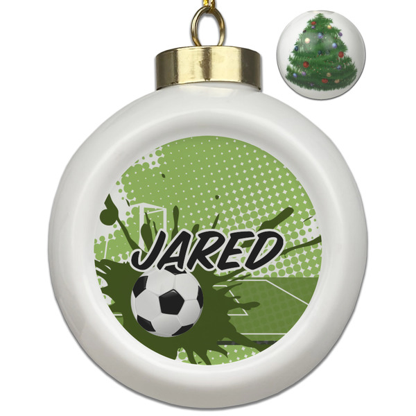 Custom Soccer Ceramic Ball Ornament - Christmas Tree (Personalized)