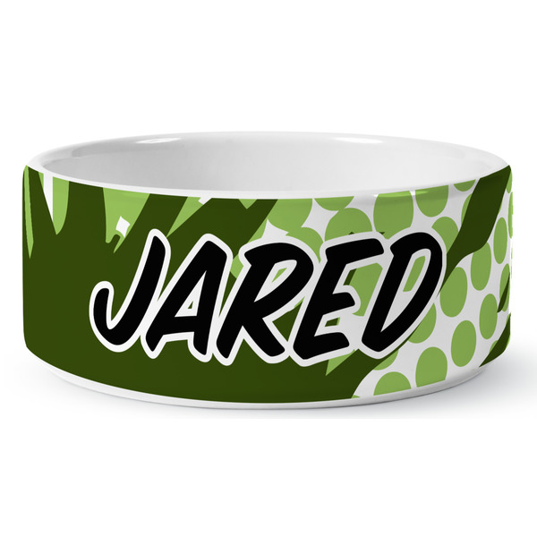 Soccer Ceramic Dog Bowl - Medium - Front