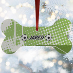 Soccer Ceramic Dog Ornament w/ Name or Text