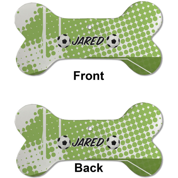 Soccer Ceramic Flat Ornament - Bone Front & Back (APPROVAL)
