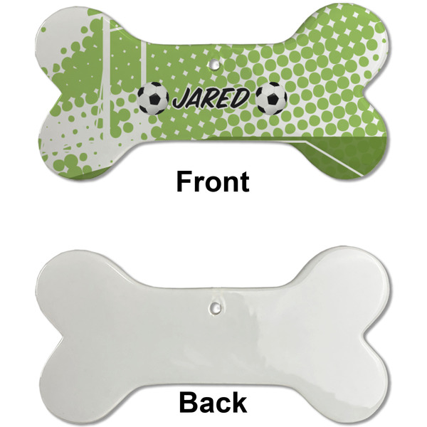 Soccer Ceramic Flat Ornament - Bone Front & Back Single Print (APPROVAL)