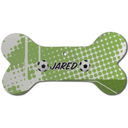 Soccer Ceramic Dog Ornament - Front w/ Name or Text