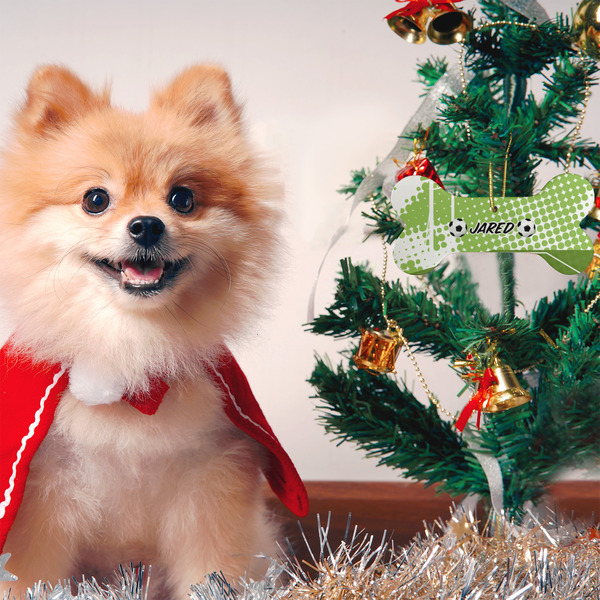 Soccer Ceramic Flat Ornament - Bone (LIFESTYLE)