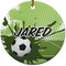 Soccer Ceramic Flat Ornament - Circle (Front)